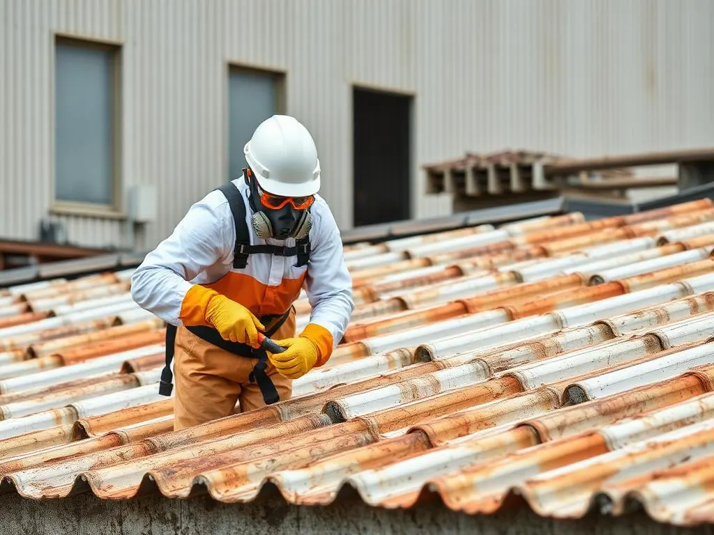 Operatore specializzato in bonifica amianto su copertura in Veneto